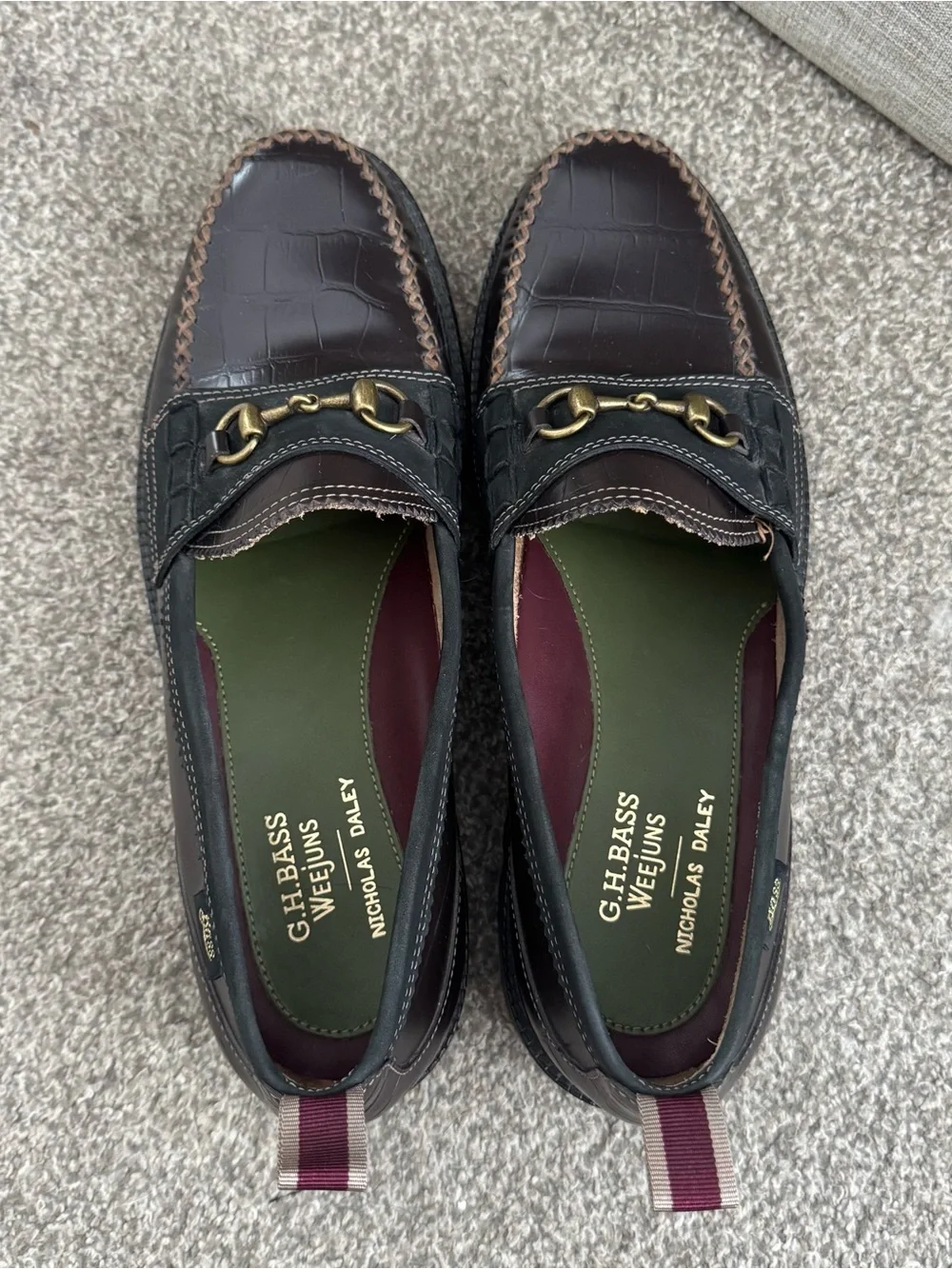 G.H. Bass x Nicholas Daley brown super lug loafers